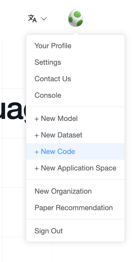 Click create code